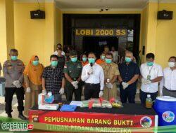 Satresnarkoba Polres Singkawang Musnahkan Barang Bukti Narkotika Jenis Sabu Sebanyak 3,969 Kg.