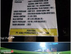 Diduga….!! PT.Aska Pembangunan Merangin KKN Bahan Rekonstruksi Pengerjaan Pengaspalan Jalan