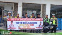 Penyuluhan Tertib Berlalulintas dan Sosialisasi Pemilu Damai di Pangkalan Ojek Online Simpang Tol Tanjung Mulia