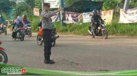 Personil Polsek Sungai Beduk Laksanakan Strong Point Sore antisipasi kemacetan pada Sore hari