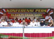 Kapolresta Barelang Gelar Konferensi Pers Ungkap Tersangka Peredaran Gelap Narkotika Seberat 35.949,71 Gram dan Pemusnahan Barang Bukti Sitaan Narkotika 36.000,4 Gram