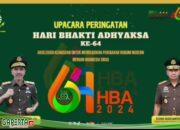 Kepala Kejaksaan Tinggi Jambi pimpin upacara peringatan Hari Bhakti Adhyaksa Ke-64.