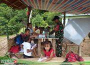 Satgas Pamtas RI – Malaysia Yonkav 12/BC Turut Membantu Pendidikan di Perbatasan.