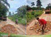 Masyarakat Perbatasan antara Bodok dan Bonti Bergotong-Royong Dalam Melaksanakan Perbaiki  Jalan Yang Rusak.