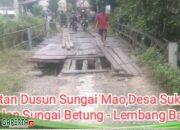 Kepala Desa Saka Taru bLBerserta Warga, Gotong royong Perbaiki Jembatan Penghubung 2 Kecamatan  Di Bengkayang