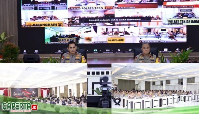 Commander Wish Polda Jambi: Kapolda Jambi Irjen Pol. Krisno Halomoan Siregar menyampaikan Commander Wishnya Kepada PJU dan Personel Polda Jambi