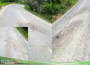 Belum Mencapai Dua Tahun, Proyek Jalan Kabupaten di Kecamatan Sekayam Sudah Banyak Yang Retak dan Berlubang.