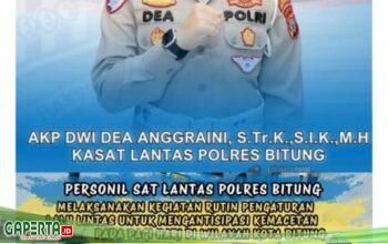Kasat Lantas Bitung AKP Dwi Dea Angraini, Pimpin Pengaturan Lalu Lintas di Jam Sibuk