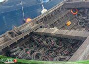 Muat Ban Bekas, KM Harapan Jaya Ditindak Satgas Patroli Laut Terpadu Jaring Sriwijaya BC 10002