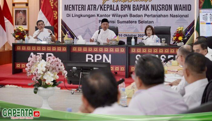 Pembinaan di Kanwil BPN Provinsi Sumsel, Menteri Nusron Tekankan Layanan Pertanahan yang Adaptif bagi Generasi Muda