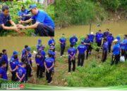 Ditpolairud Polda Jambi Tanam 100 Pohon Matoa di Tepian Sungai Kampung Pulau Pandan Kota Jambi.