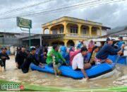 Sat Brimobda Jambi Berjibaku Evakuasi Warga  Desa lubuk Sulik  Kerinci Terdampak Banjir