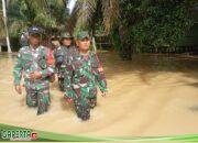 Koramil 0416-03/sungai bengkal Turun Langsung Tinjau Banjir Di Desa Kunangan Kabupaten Tebo Jambi