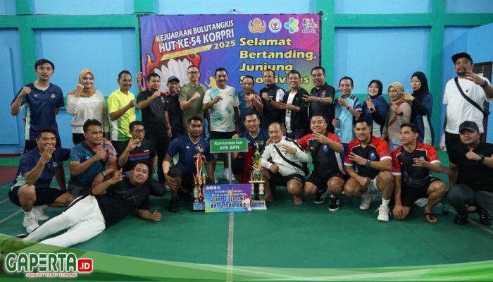 Kementerian ATR/BPN Raih Dua Piala Kategori Perorangan dan Beregu di Kejuaraan Bulutangkis KORPRI
