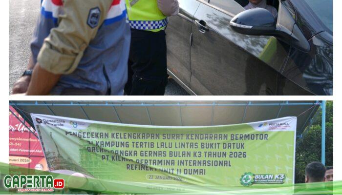 Dorong Kesadaran Tertib Lalu Lintas, Kilang Pertamina Dumai dan Polres Dumai Gelar Penertiban di Perumahan Bukit Datuk
