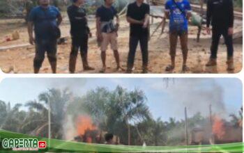 Dompeng Dibakar, Para Pelaku PETI Padang Kelapo Kocar-Kacir Tinggalkan Lokasi Kabur.