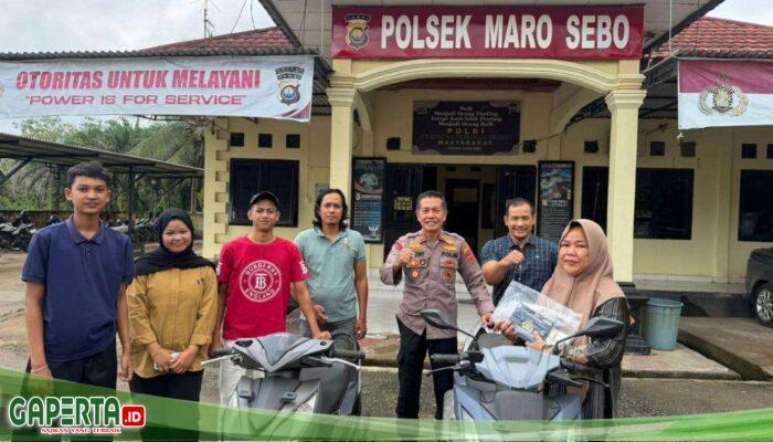 GRATIS : Polsek Maro Sebo Polres Muaro Jambi Kembalikan Kendaraan Hasil Curian Kepada Pemilik