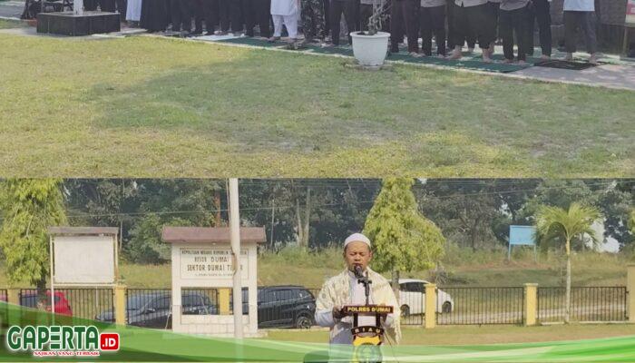 Ditengah Krisis Air,  Polsek Dumai Timur Gelar Sholat Istisqo’ Untuk Mendapatkan Rahmat Serta Pertolongan Allah SWT