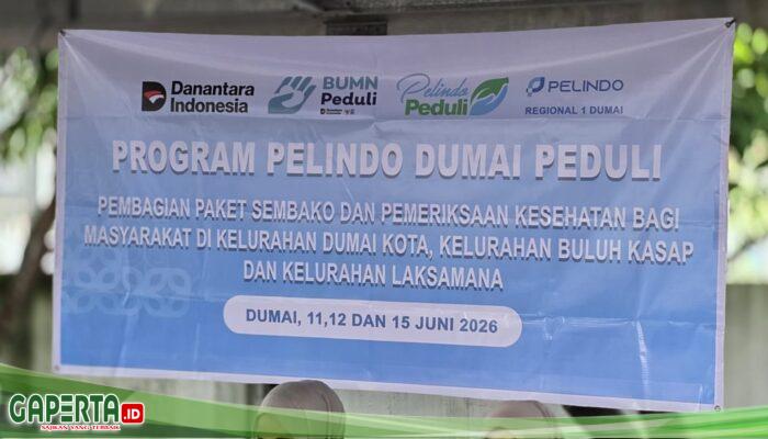 Pelindo Dumai Peduli, Berbagi 100 Paket Sembako