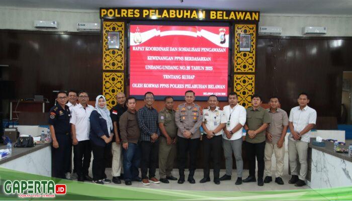 Polres Pelabuhan Belawan Gelar Rapat Koordinasi dan Sosialisasi Pengawasan Kewenangan PPNS