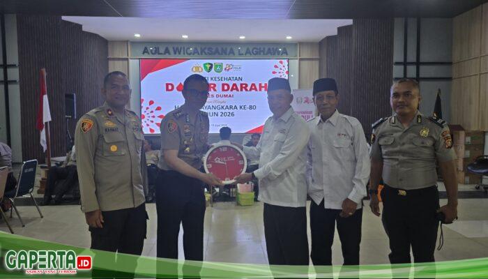 Polres Dumai Gelar Donor Darah Sambut Hari Bhayangkara ke-80, Terkumpul 49 Kantong Darah