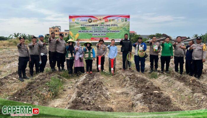 Polres Dumai Dukung Ketahanan Pangan, Polsek Dumai Kota Tanam Jagung Pipil di Lahan Seluas 1 Hektar
