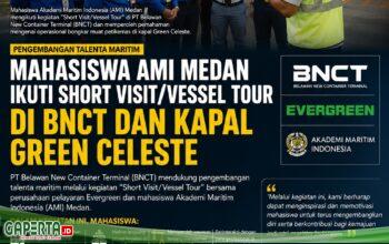AMI Medan Ikuti Kegiatan “Short Visit/Vessel Tour” Untuk Mengenal Oprasional Bongkar Muat Petikemas Di BNCT