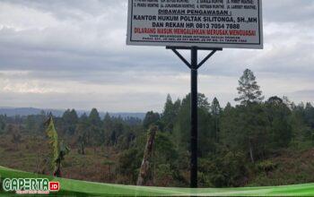 Raja Adat Bius Matiti Keberatan Atas Plang Kepemilikan Tanah Dibawah Pengawasan Kantor Hukum Poltak Silitonga