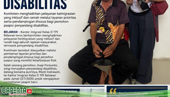 Kepala Kantor Imigrasi Belawan, “Pelayanan Khusus Bagi Penyandang Disabilitas Merupakan Bagian Komitmen Institusinya