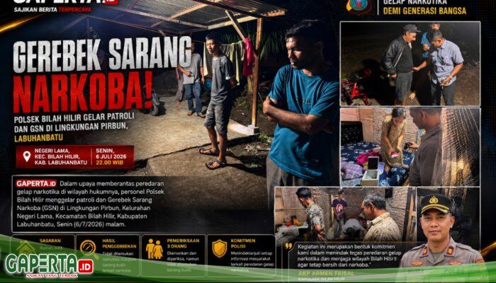 Polsek Bilah Hilir Gerebek Lokasi Diduga Sarang Narkoba di Negeri Lama, Tidak Temukan Barang Bukti