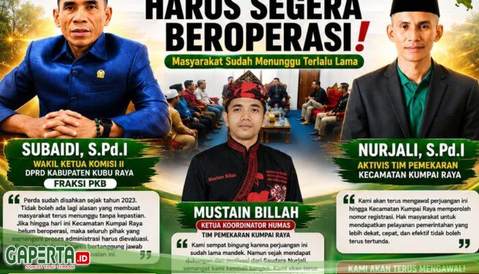 Subaidi dan Nurjali Desak Pemda Bongkar Penyebab Mandeknya Operasional Kecamatan Kumpai Raya