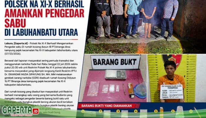 Polsek Na XI-X Berhasil Mengamankan Pengedar Sabu