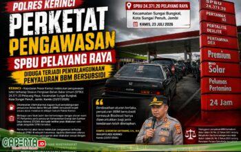 Pengawasan Diperketat, Polres Kerinci Ungkap Dugaan Pelanggaran Penyaluran BBM Subsidi di SPBU Pelayang Raya