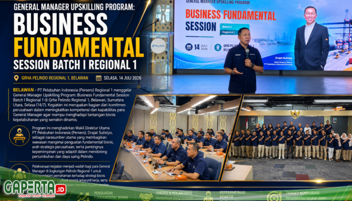 Director Pelindo Regional 1 Jonedi Rambli,”Melalui Program Upsklling Berharap GM Dapat Memahami Fundamental Bisnis Pelindo