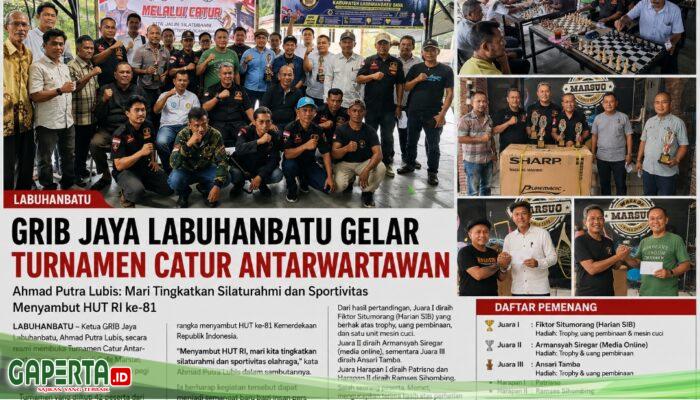 GRIB Jaya Labuhanbatu Gelar Turnamen Catur Antarwartawan, Perkuat Silaturahmi dan Sportivitas