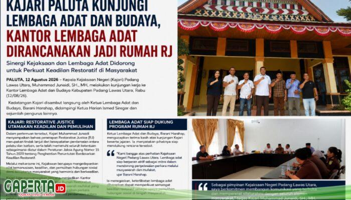 Kejari Paluta Kunjungi Lembaga Adat dan Budaya, Kantor Lembaga Adat Direncanakan Jadi Rumah RJ