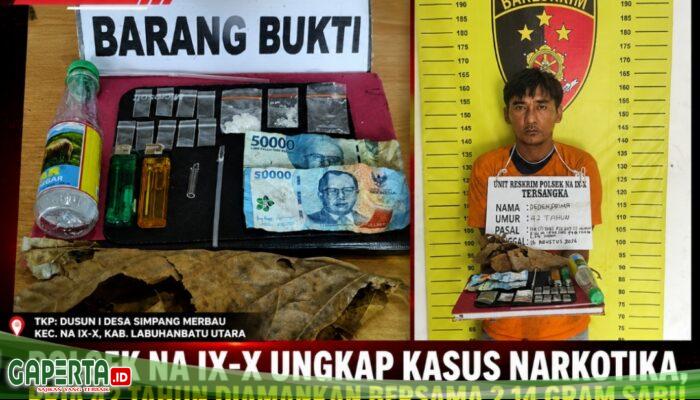 “Gerak Cepat Polsek NA IX-X, Informasi Warga Berujung Pengungkapan 2,14 Gram Diduga Sabu”