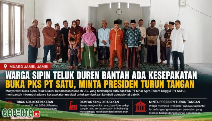 Warga Sipin Teluk Duren Bantah Ada Kesepakatan Buka PKS PT SATU, Minta Presiden Turun Tangan