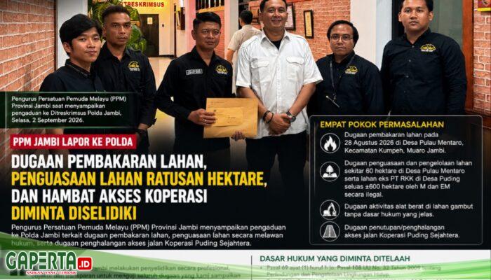 Kepala Desa dan Anggota DPRD Disebut dalam Pengaduan PPM Jambi, Polda Diminta Usut Persoalan Lahan