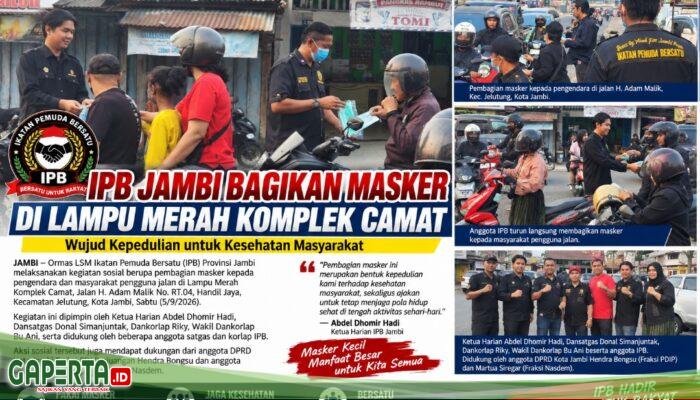 Turun ke Jalan, IPB Jambi Gelar Aksi Sosial Bagikan Masker kepada Pengendara