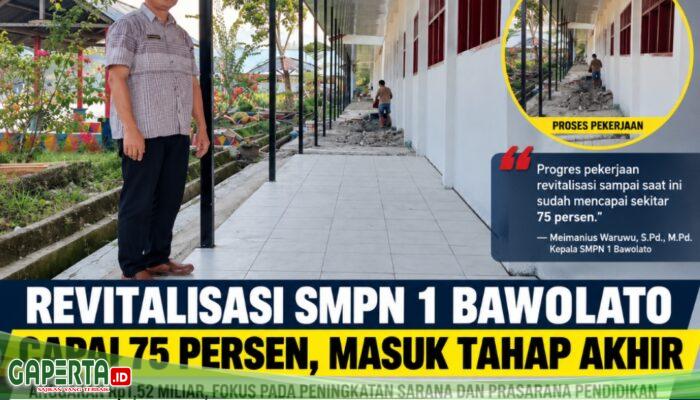 Anggaran Rp1,52 Miliar, Revitalisasi SMPN 1 Bawolato Masuki Tahap Akhir
