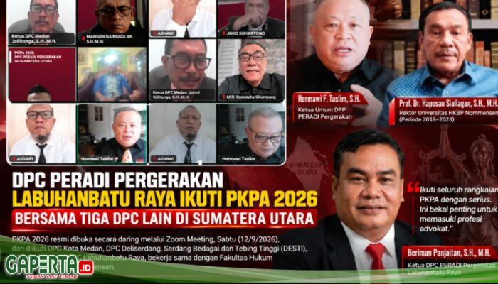DPC PERADI Pergerakan Labuhanbatu Raya Ikuti PKPA 2026, Beriman Panjaitan Tekankan Integritas Calon Advokat