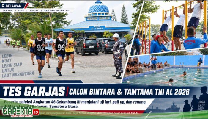 Uji Fisik Calon Prajurit TNI AL, Peserta Seleksi Bintara dan Tamtama Jalani Garjas di Belawan