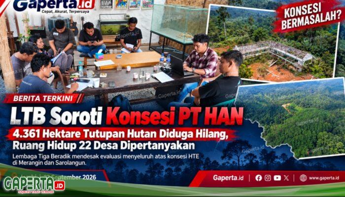 LTB Soroti Konsesi PT HAN: 4.361 Hektare Tutupan Hutan Diduga Hilang, Ruang Hidup 22 Desa Ikut Dipertanyakan