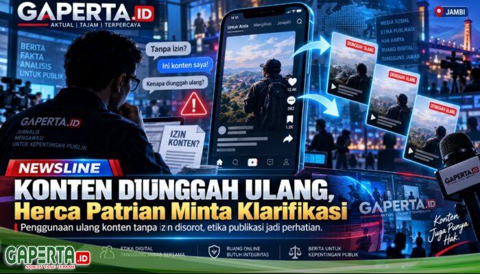Konten Info Provinsi Jambi Diunggah Ulang, Herca Patrian Minta Hitam Putih News Beri Klarifikasi.