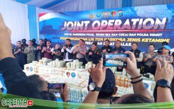 Kapolri Tinjau MT Global 168 di Belawan, 1,16 Ton Ketamin Hasil Operasi Gabungan Diungkap