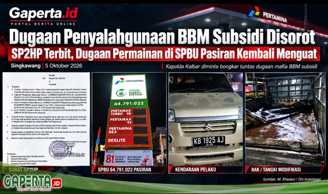 Kapolda Kalbar Didesak Turun Tangan, Dugaan Penyalahgunaan BBM Subsidi di Singkawang Jangan Berhenti di SP2HP