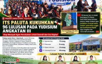 ITS Paluta Kukuhkan 96 Lulusan pada Yudisium Angkatan III, Rektor: Jadilah Agen Perubahan