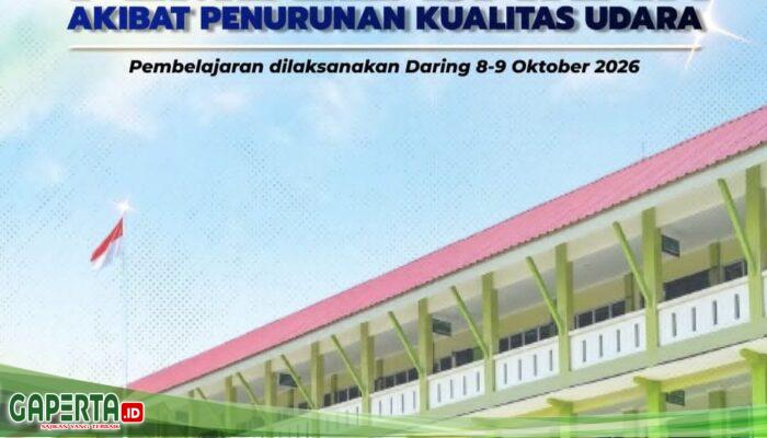 Penurunan Kualitas Udara, Disdikbud Dumai: PJJ
